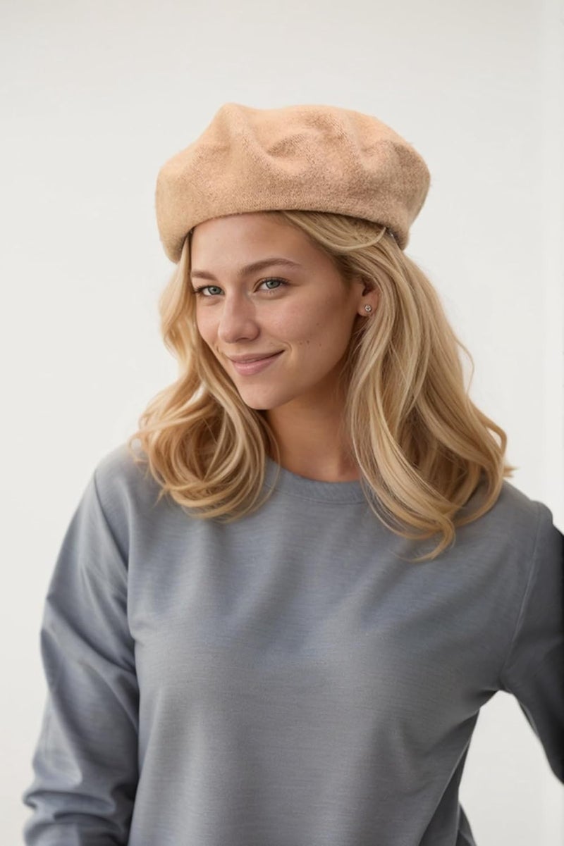 EGANO Women's ​​Beret Hats​​ - French Wool Blend Winter Cap, 70% Wool All-Season Soft ​​Beret Hats for Women​​ (Multi-Color)​ - Image 3